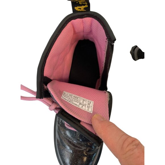 Dr. Martens Junior 1460  Glitter Boots Flower Applique Size 5 Women $137 D7971 - Picture 7 of 13